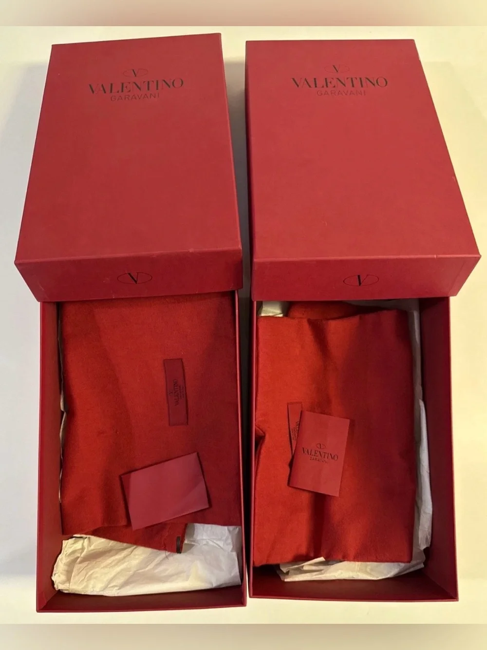 *Lot of 2 Valentino Garavani 100% Authentic Red Empty Shoe Gift Box w/ Dust Bag